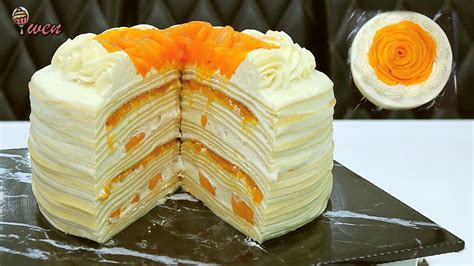 Eng Sub 芒果千层蛋糕 免烤食谱 How To Make Mango Crepe Cake No Bake Recipe Youtube