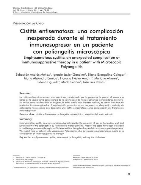 PDF PRESENTACIÓN DE CASO Cistitis enfisematosa una PDF fileLa