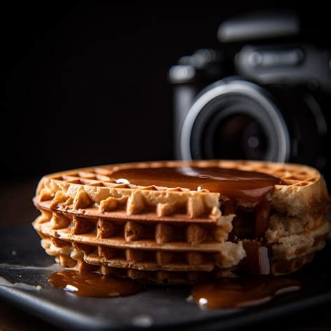 Premium AI Image Mouthwatering Closeup Shot Of Dutch Stroopwafel