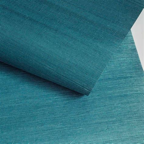 Teal Woven Sisal Grasscloth Wallpaper Teal Grasscloth Etsy