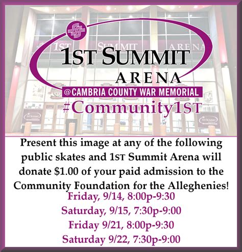 1st Summit Arena Public Skate for CFA - Community Foundation for the Alleghenies