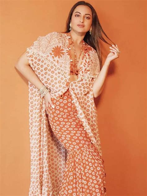 Sonakshi Sinha Is A Boho Queen In A Toasted Orange And Sand Butti Print