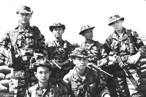 Group of Soldiers from ARVN with SFC Norman A. Doney, 5th S.F. Group Abn., 1st S.F., Vietnam ...