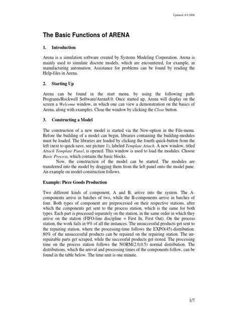 arena demo    simulation probability distribution
