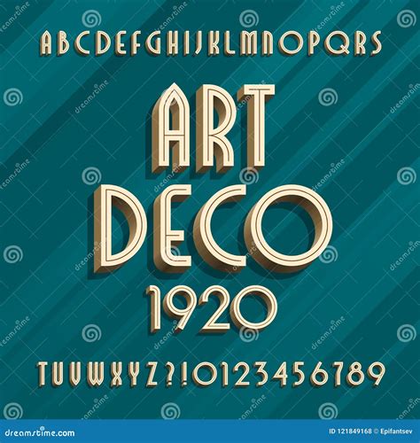 Tipografía Del Alfabeto Del Art Déco Tipo Letras Y Números Del Efecto