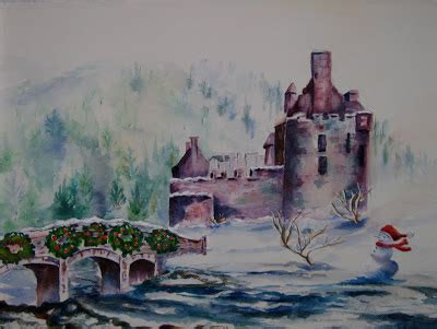 Artworks by K Marie Peikert: Christmas at Eilean Donan Castle