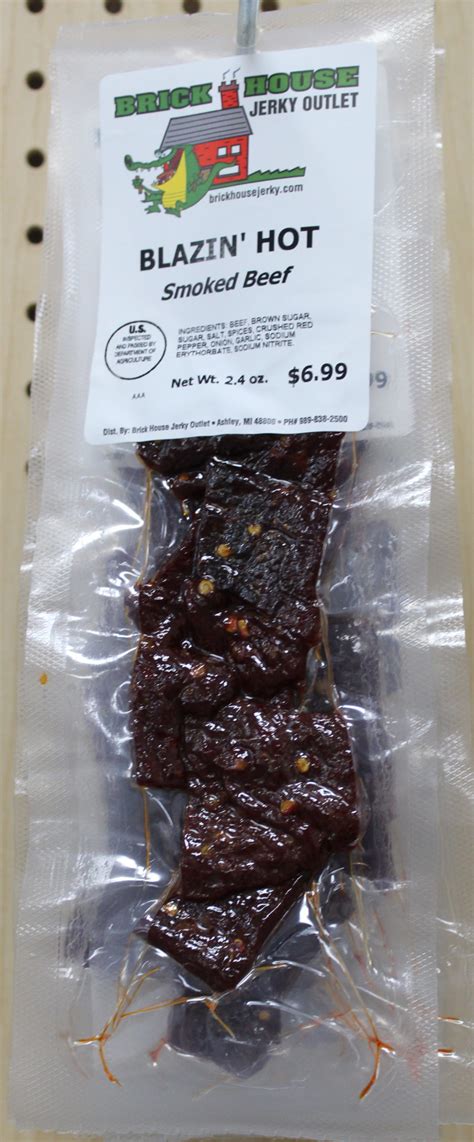 Blazin Hot Smoked Beef Jerky Brick House Jerky Outlet