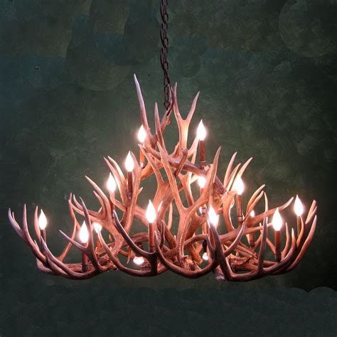 Oval Bristlecone Mule Deer Antler Chandelier