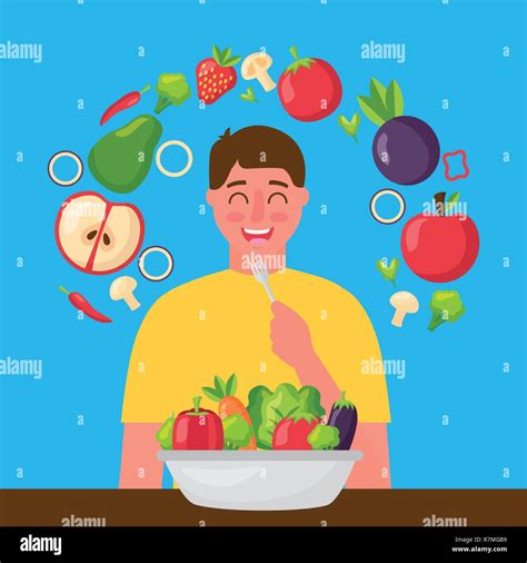 People Healthy Food Stock Vector Image And Art Alamy