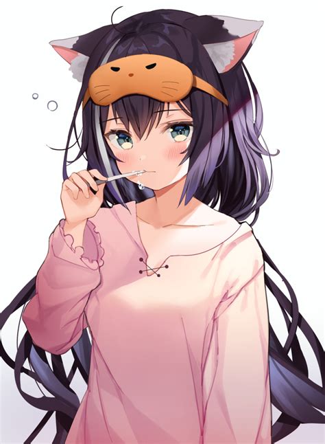 Safebooru 1girl Animal Ear Fluff Animal Ears Bangs Black Hair Blush