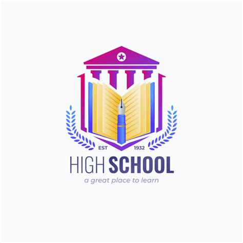 Famous school logo design vector free download