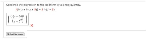 Solved Condense The Expression To The Logarithm Of A Single Chegg