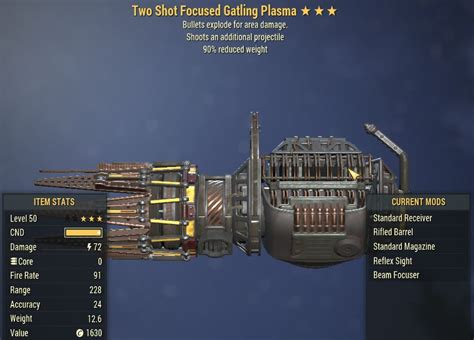 Two Shot Explosive Gatling Plasma [90wr] Buy Fallout 76 Pc Item Weapons F76 Items Mmoga