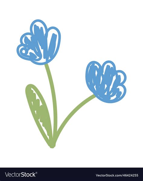 Drawing spring flower in pencil Royalty Free Vector Image