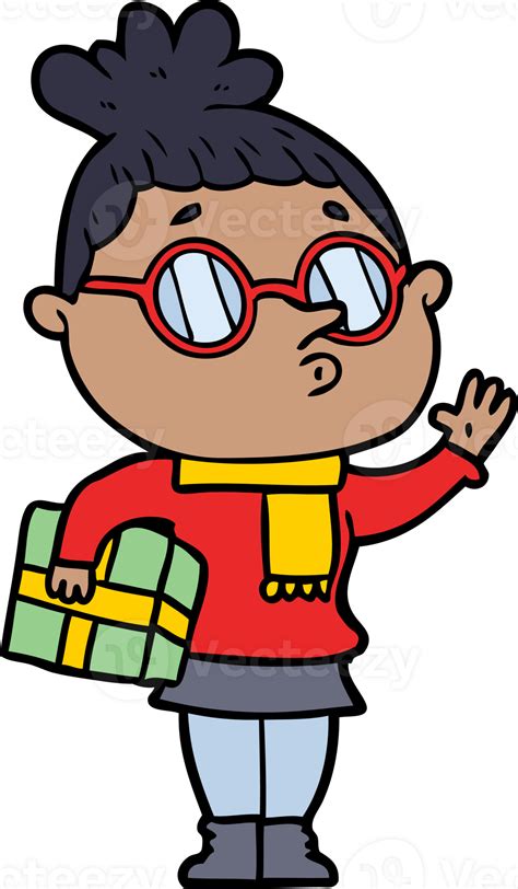 Cartoon Woman Wearing Glasses Drawing 46690809 Png