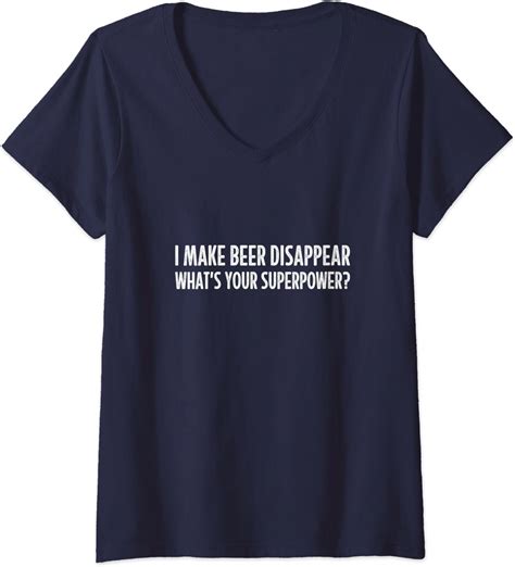 I Make Beer Disappear Whats Your Superpower Vintage Ladies V Neck