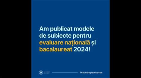 Au apărut modele de subiecte pentru evaluarea națională și examenul