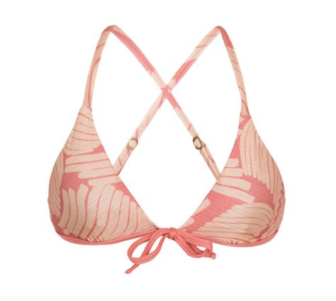 Rosagemustertes Triangeltop Kreuztr Ger Top Banana Rose Micro Bikini Brasil Shop