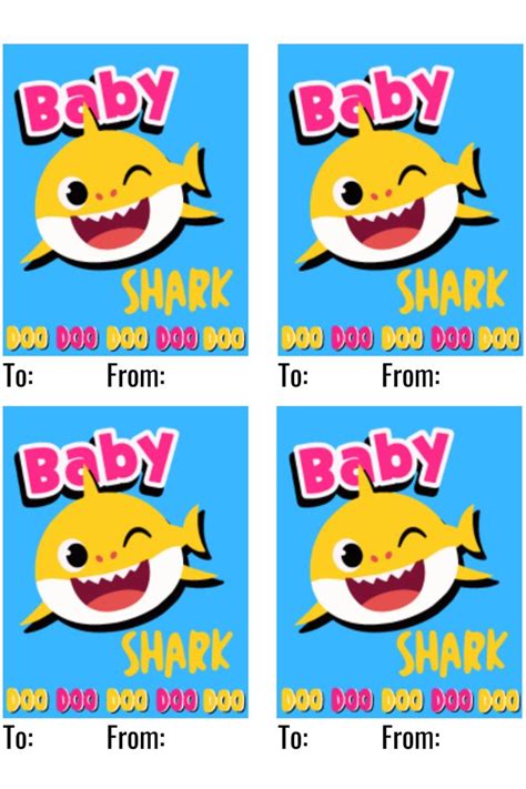 Printable Baby Shark Valentine's Day Cards | Valentine's cards for kids ...