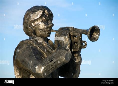 Sculpture depicting a person playing a trumpet, Lord Sheldon Way ...