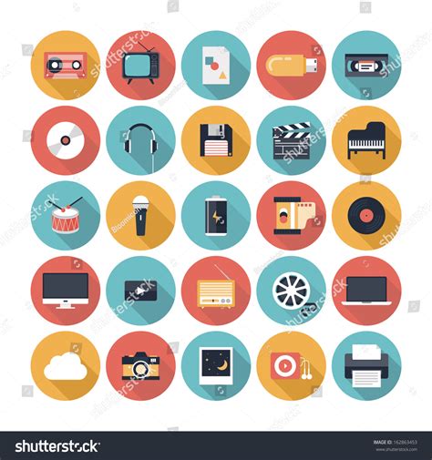 Modern Flat Icons Vector Illustration Collection Stock Vector Royalty