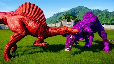 Dinosaurs Revenge Red Spinosaurus Vs Purple Dracodentitan New Battle