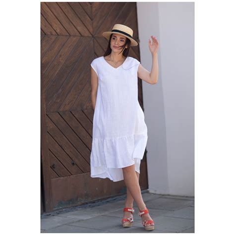 Summer Linen Dress White Dress Midi Dress Linen Clothing Etsy