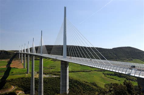 The Millau Viaduct in France, the tallest bridge in the world. On a ...