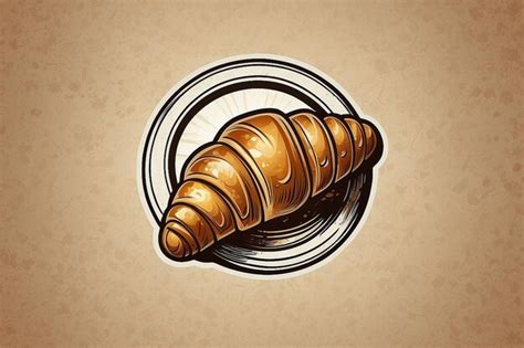 Plantilla Vectorial De Diseño De Logotipo De Croissant Foto Premium