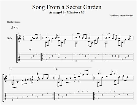 Song From a Secret Garden for guitar. Guitar sheet music and tabs.