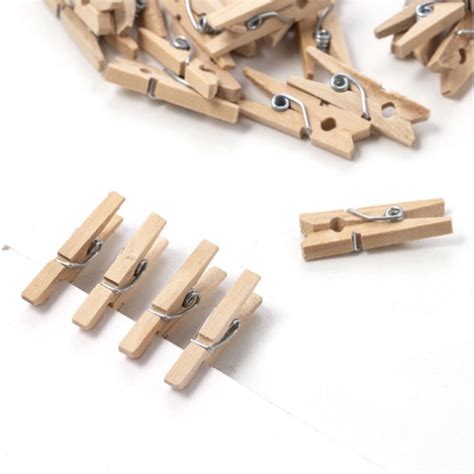 Pcs Mm Mini Natural Wooden Clips For Photo Clips Craft Shopee