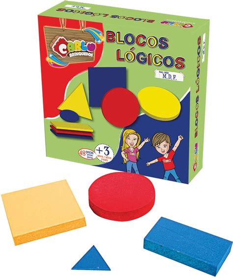 Brinquedo Pedagogico Madeira Blocos Logicos 48 Pcs R 44 71 Em