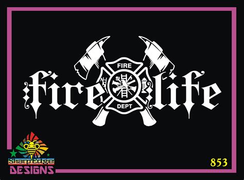 Fire Life Firefighter Maltese Cross And Axes Vinyl Decal