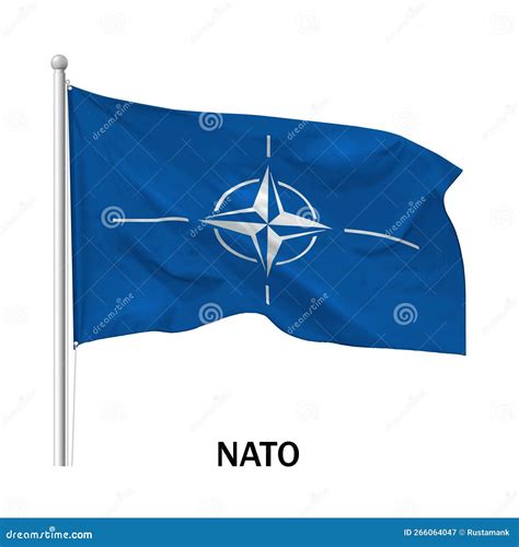 Flag Of The Nato North Atlantic Treaty Organization In The Wind On