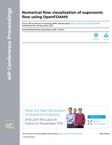 (PDF) Numerical flow visualization of supersonic flow using OpenFOAM®