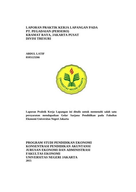 Pdf Laporan Praktik Kerja Lapangan Pada Pt Pegadaian Pembentukan