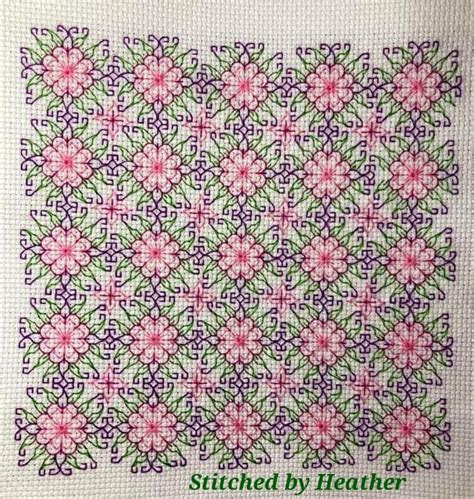 Fairy Flowers Lace Panel Blackwork Chart Etsy