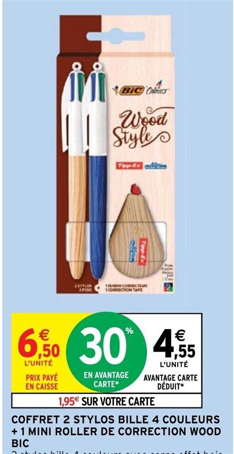 Promo Coffret Stylos Bille Couleurs Mini Roller De Correction