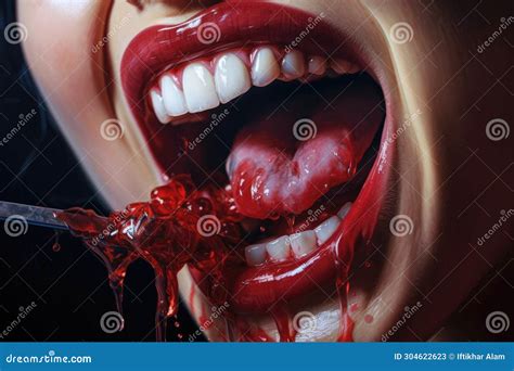 A Close Up Photo Capturing A Person With Blood Visibly Dripping From