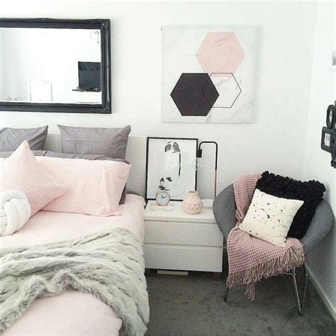 Pink Black Grey White Minimalist Bedroom And Apartment Decor