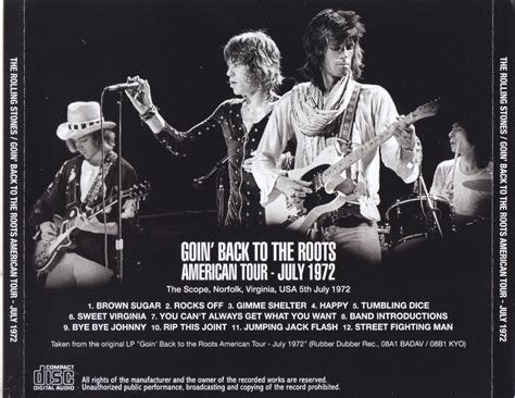 Rolling Stones Goin Back To The Roots American Tour July Cd