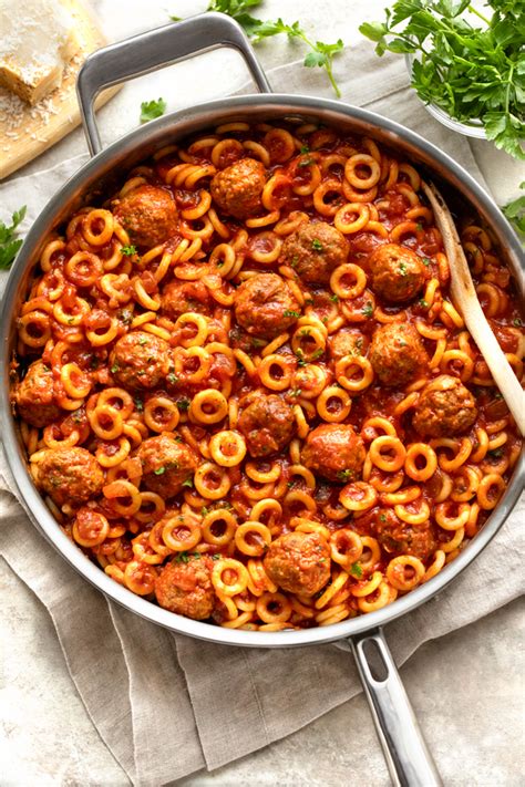 Homemade Spaghettios With Mini Meatballs The Cozy Apron