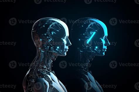 Future AI Robots and Cyborgs Redefine Humanity created with Technology