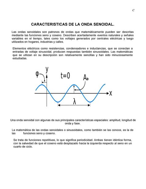 Terminnar mañanna aaa C CARACTERISTICAS DE LA ONDA SENOIDAL Las