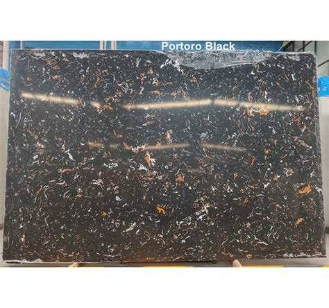 Portoro Black Marble Slab Artificial Black Marble With Gold Veins