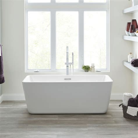 Sedona Loft X Inch Rectangle Freestanding Bathtub Center Drain