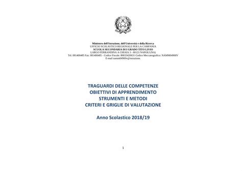 PDF TRAGUARDI DELLE COMPETENZE OBIETTIVI DI modalità per la