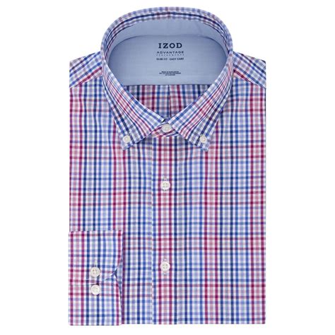 Izod Mens Izod Advantage Performance Slim Fit Button Down Collar