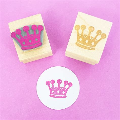 Crown Stamp Little Crown Rubber Stamp Princess Rubber Etsy Uk