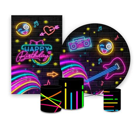 Kit Painéis Casados Festa em Tecido Neon Elo7